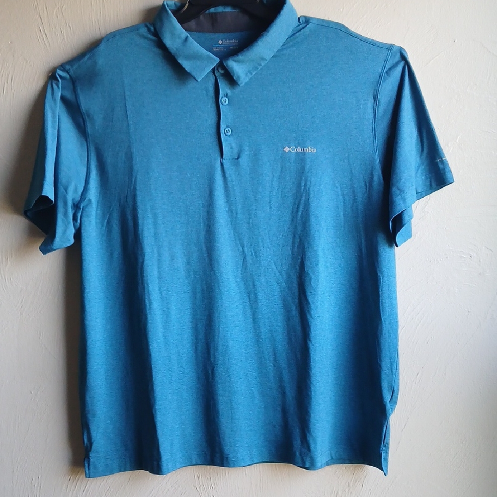 Columbia Blue Polo Shirt Soft Casual Design‎